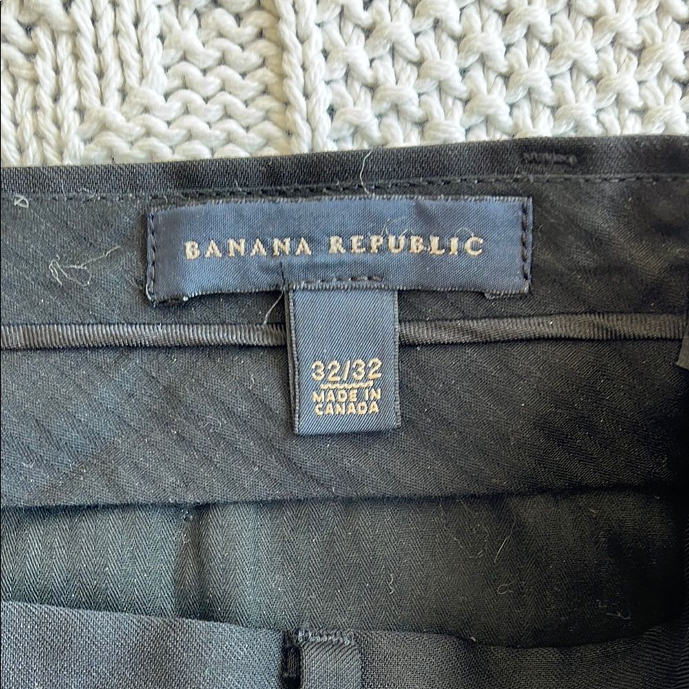 Banana Republic Pants Mens 32X32 100% Wool Black Lanificio F.lli Cerruti - Picture 7 of 13